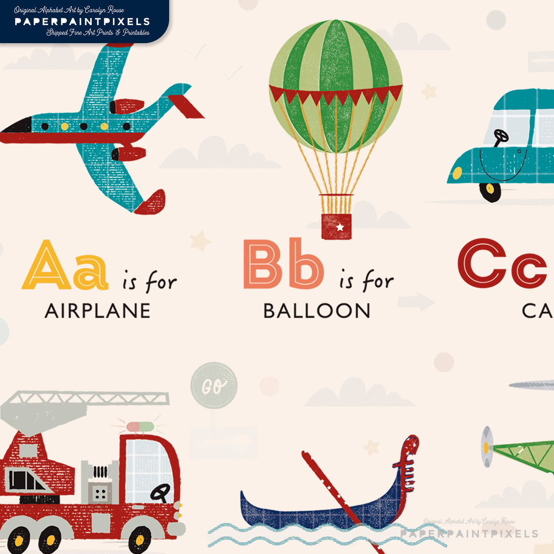 Vehicle Alphabet Poster - Printable Wall Art