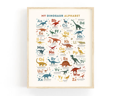 Dinosaur Alphabet Print - Nursery Art & Alphabet Prints from Paperpaintpixels