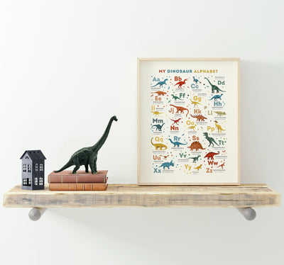 Dinosaur Alphabet Art Print - PaperPaintPixels
