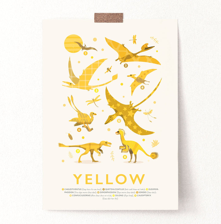 Dinosaur Colours Print Set - PaperPaintPixels