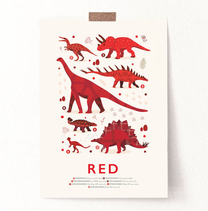 Dinosaur Colours Print Set - PaperPaintPixels