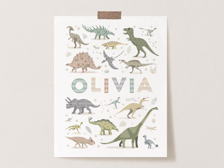 Dinosaur Explorer's Name Print - PaperPaintPixels