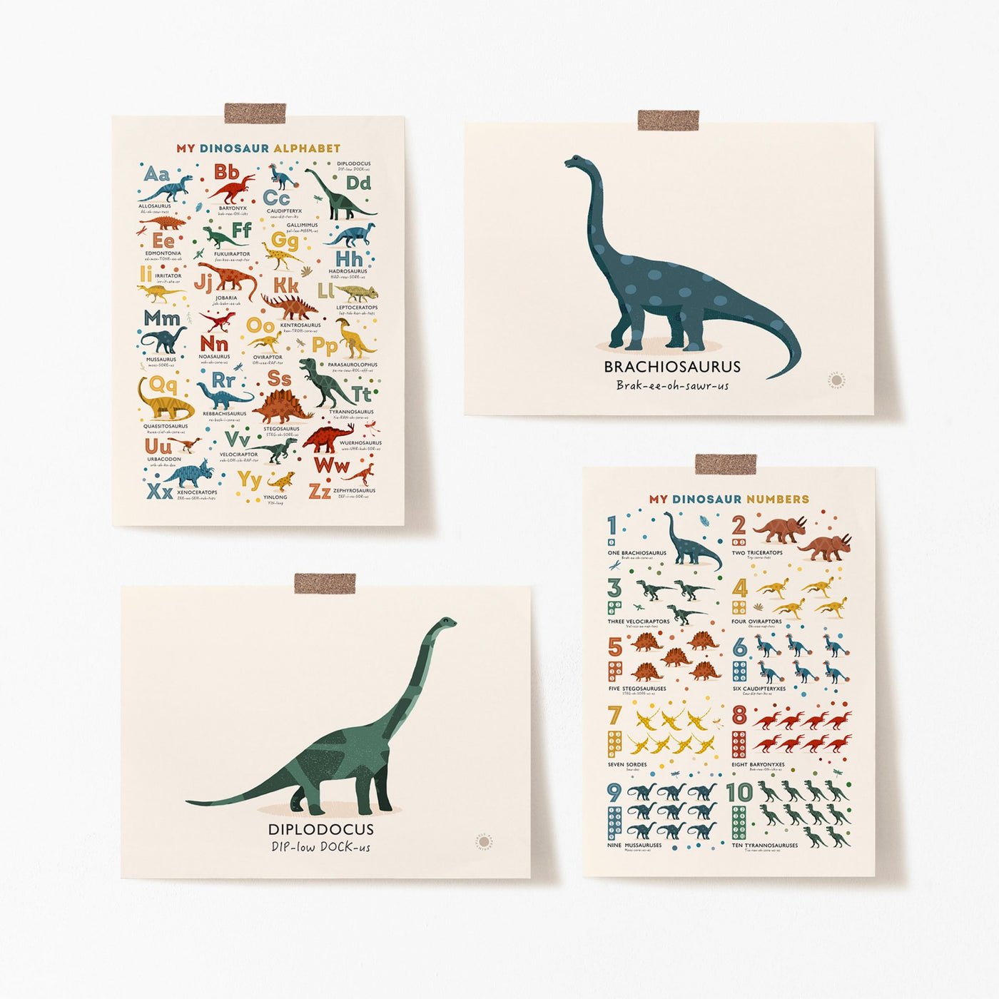 Dinosaur Decor Gallery Wall Prints
