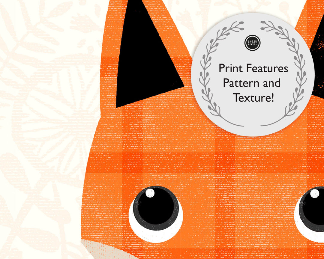 Woodland Fox Nursery Print - PaperPaintPixels
