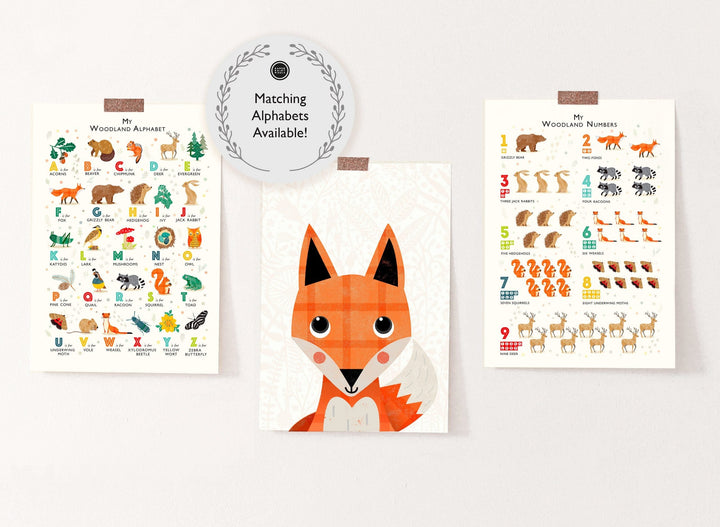Woodland Fox Nursery Print - PaperPaintPixels