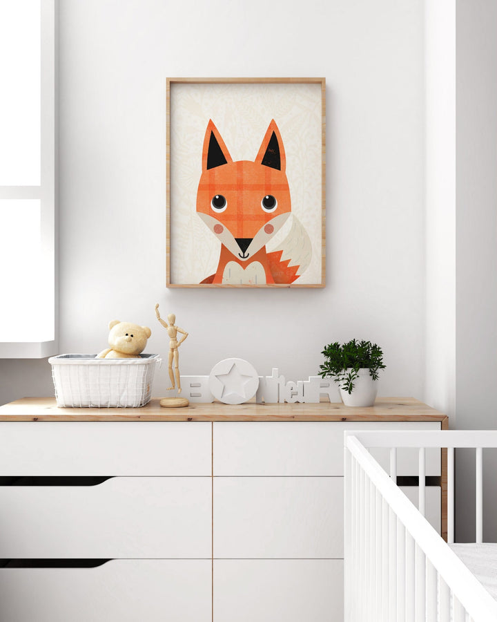 Woodland Fox Nursery Print - PaperPaintPixels