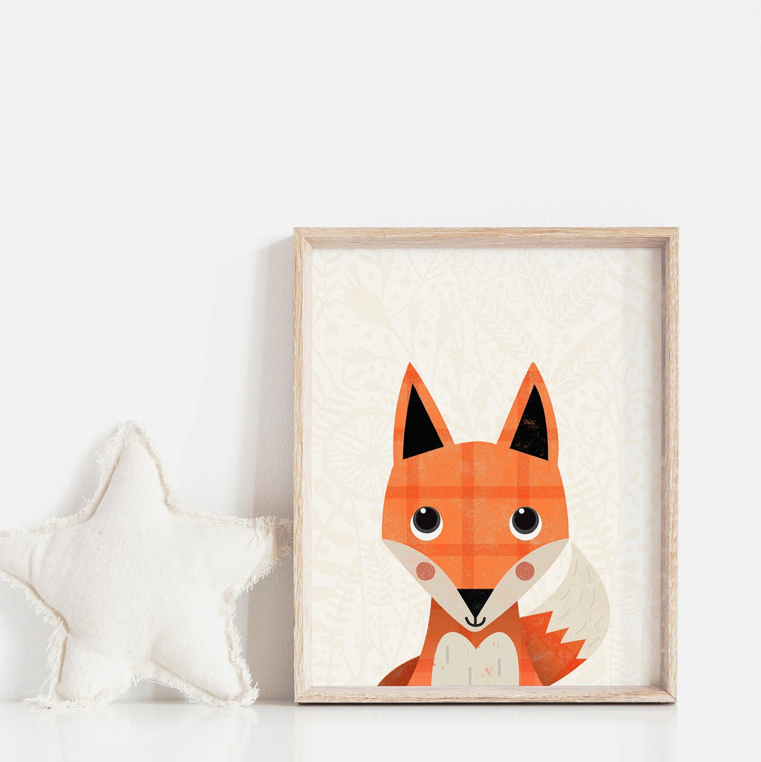 Woodland Fox Nursery Print - PaperPaintPixels