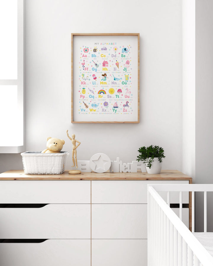 Girls Alphabet Print - PaperPaintPixels