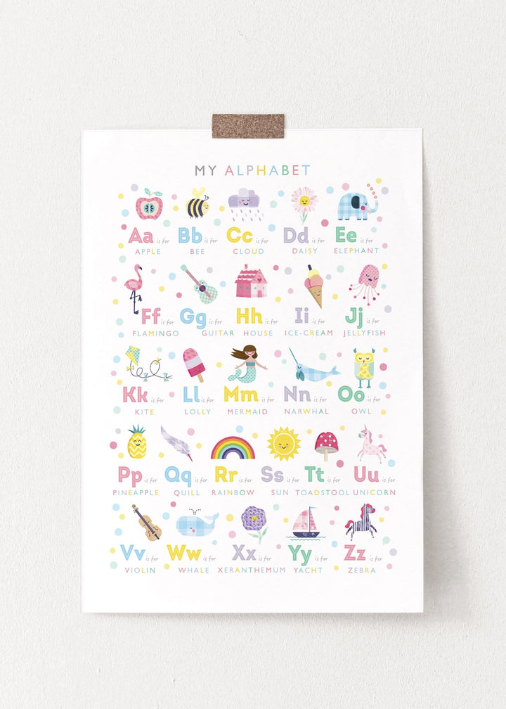 Girls Alphabet Print - PaperPaintPixels