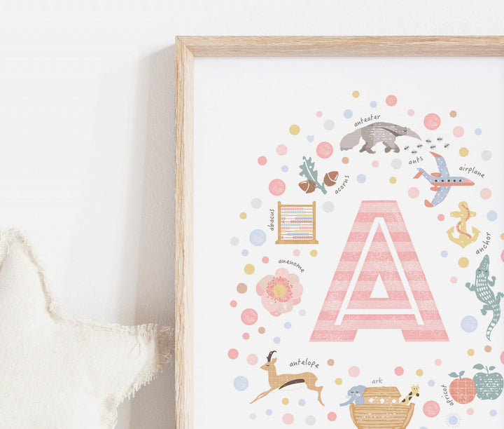 Girls Initial Letter A Print - PaperPaintPixels