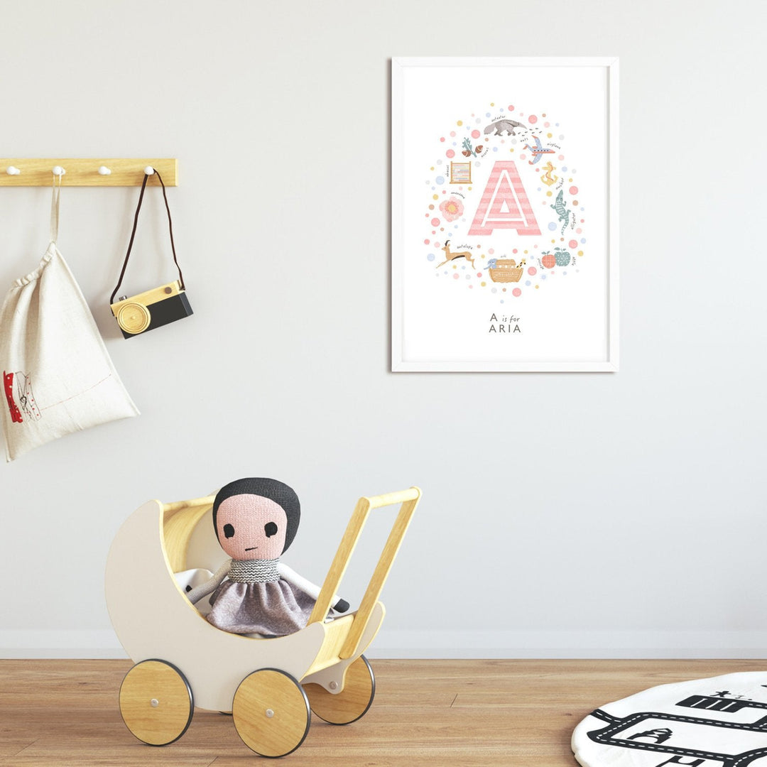 Girls Initial Letter A Print - PaperPaintPixels