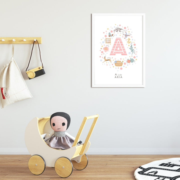 Girls Initial Letter A Print - PaperPaintPixels