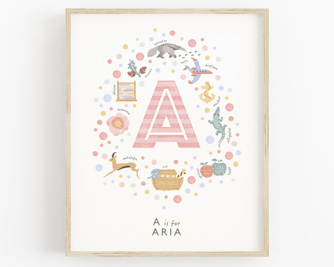 Girls Initial Letter A Print - PaperPaintPixels