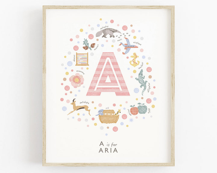 Girls Initial Letter A Print - PaperPaintPixels