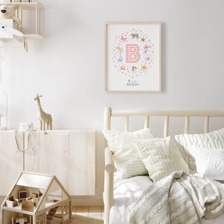 Girls Initial Letter B Print - PaperPaintPixels