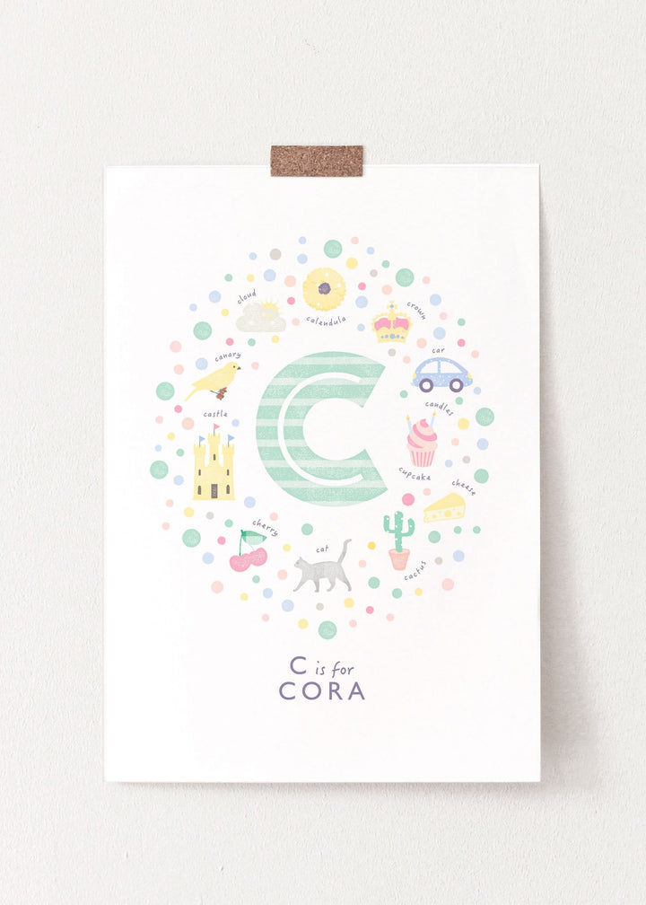 Girls Initial Letter C Print - PaperPaintPixels