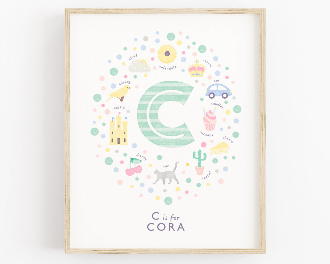Girls Initial Letter C Print - PaperPaintPixels