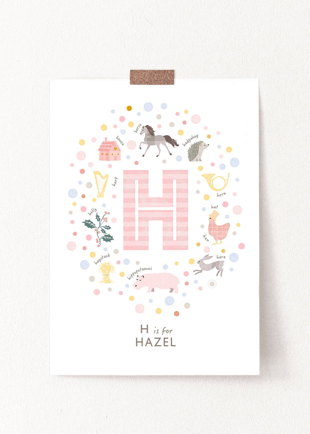 Girls Initial Letter H Print - PaperPaintPixels