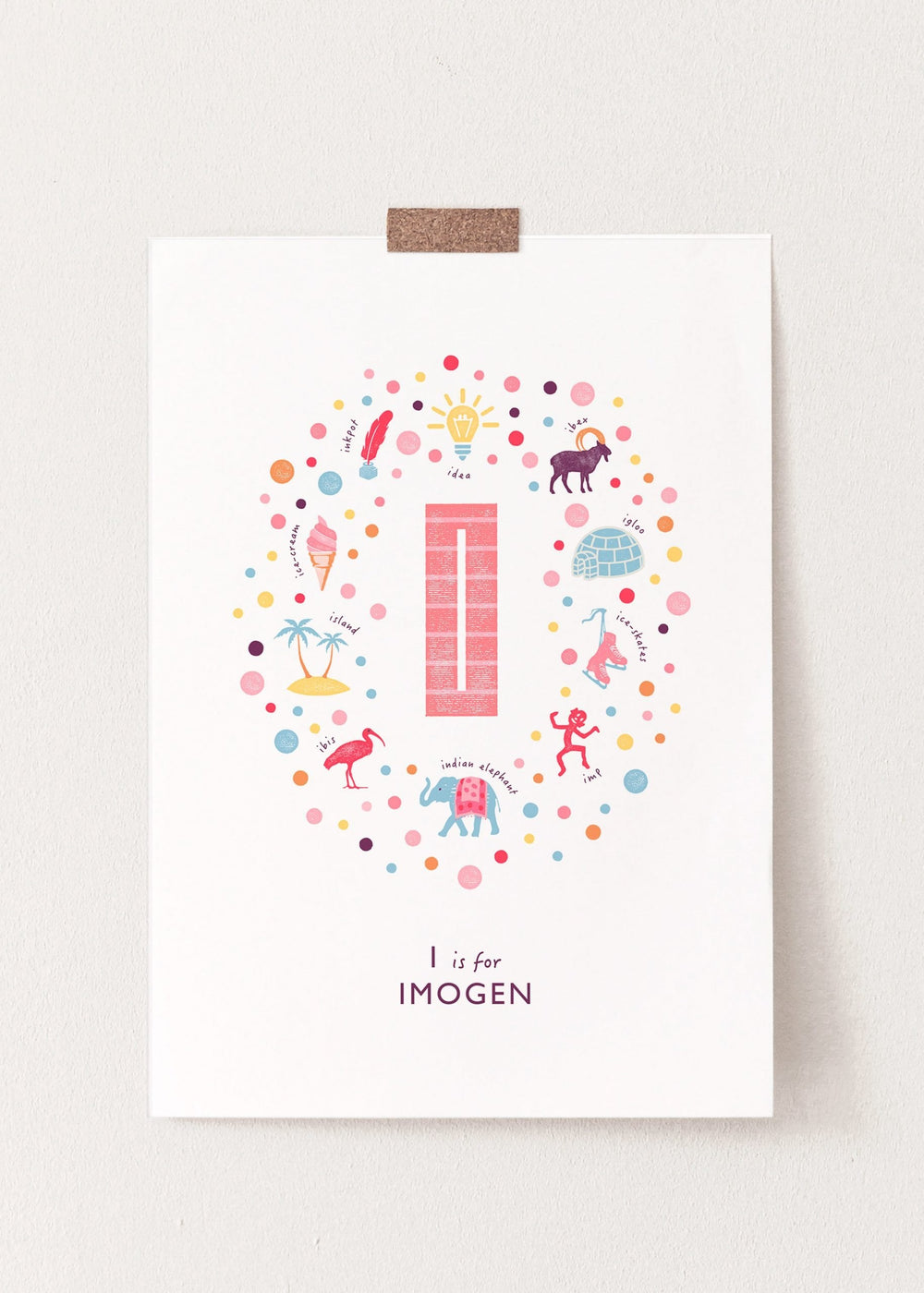 Girls Initial Letter I Print - PaperPaintPixels