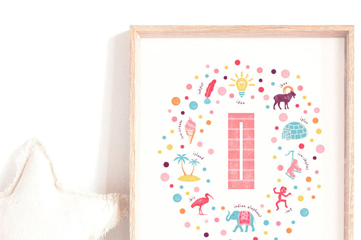 Girls Initial Letter I Print - PaperPaintPixels