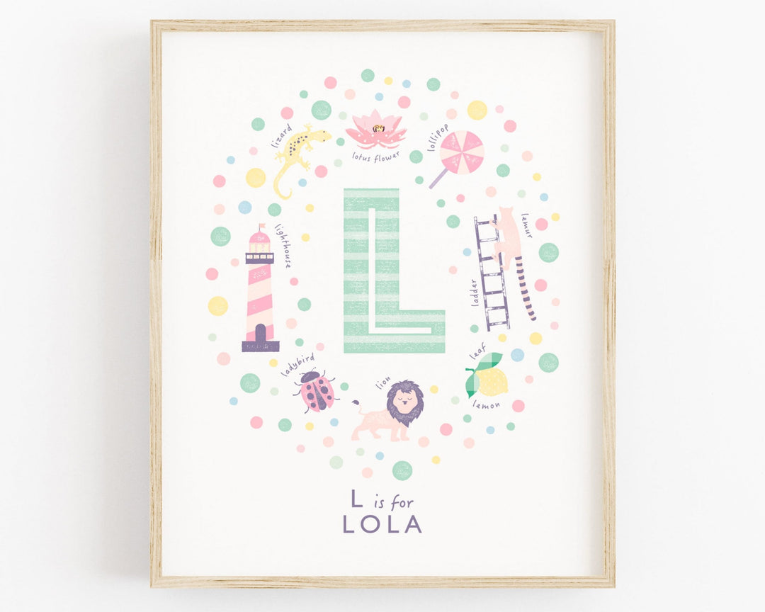 Girls Initial Letter L Print - PaperPaintPixels