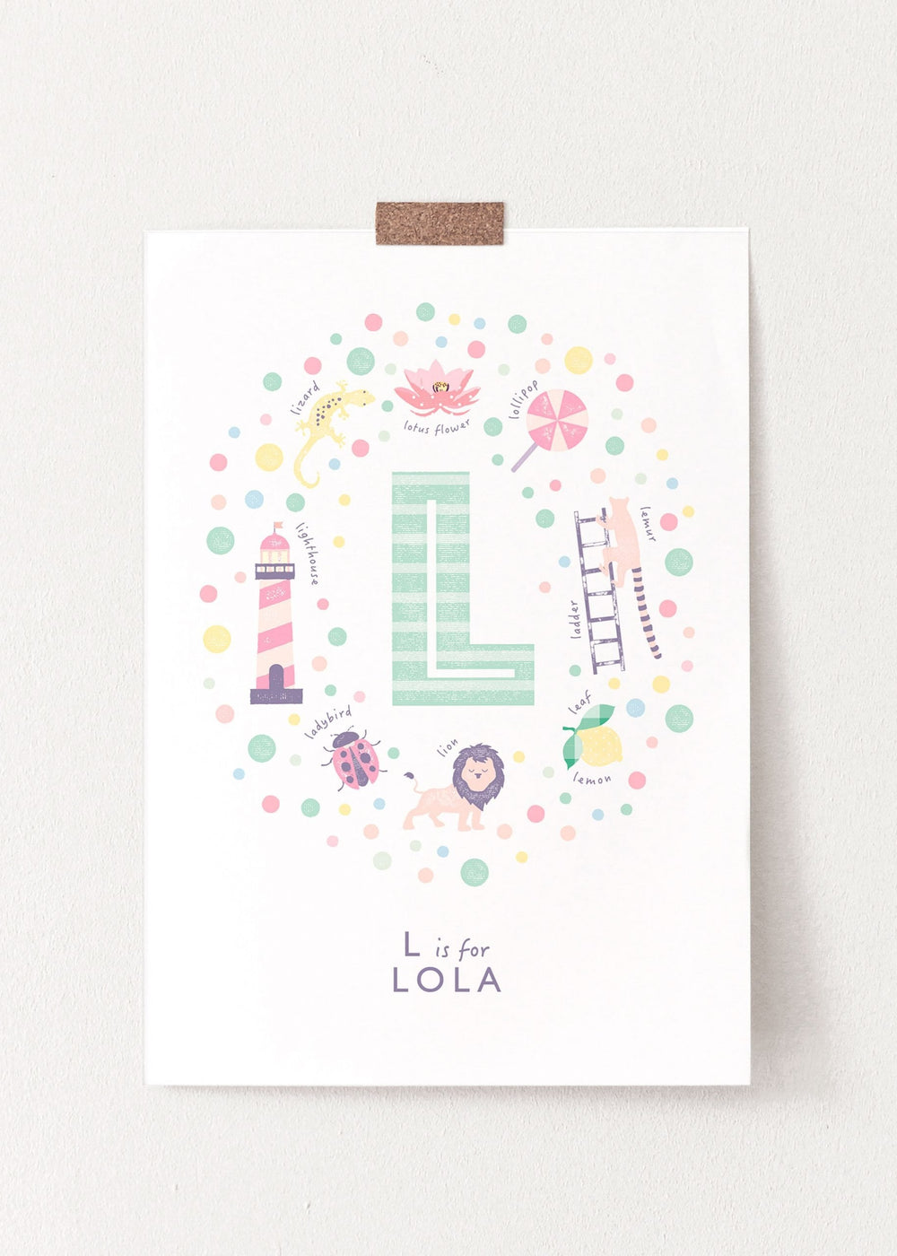 Girls Initial Letter L Print - PaperPaintPixels