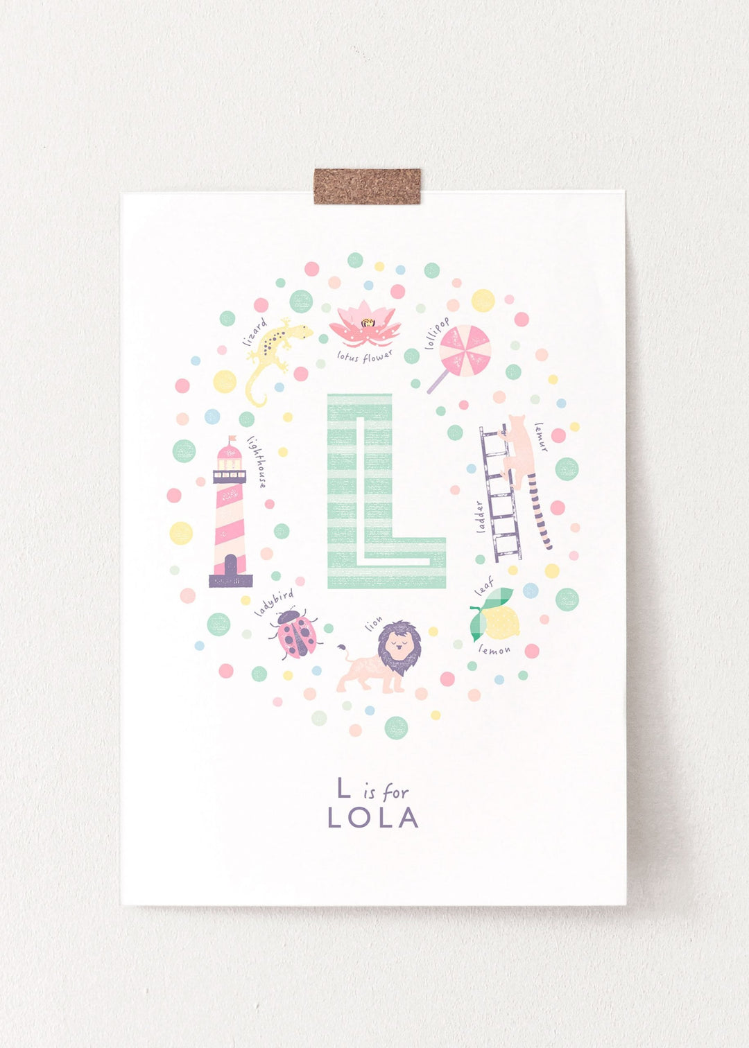 Girls Initial Letter L Print - PaperPaintPixels