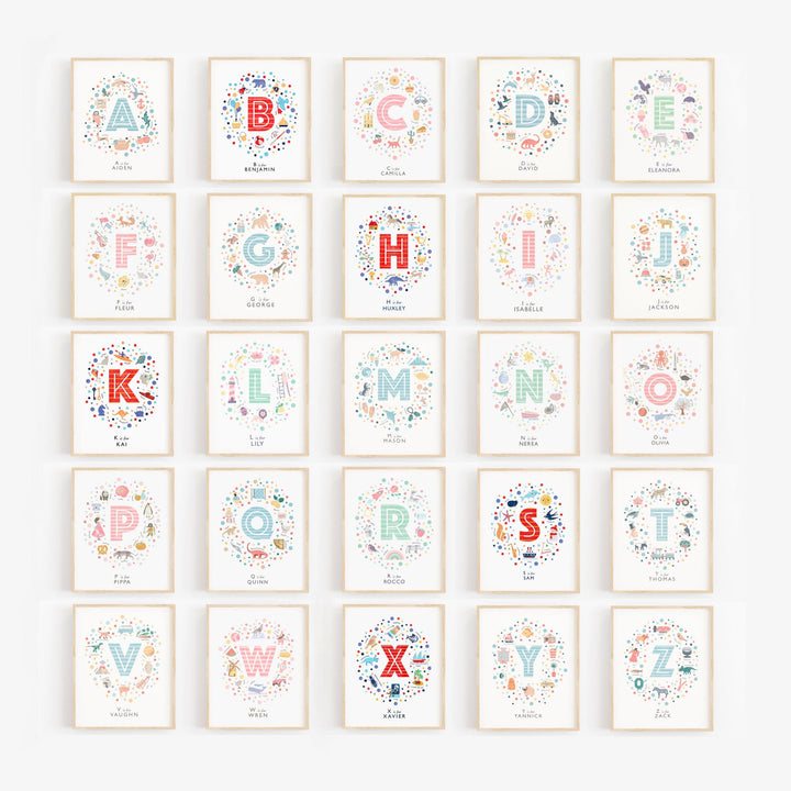 Girls Initial Letter M Print - PaperPaintPixels