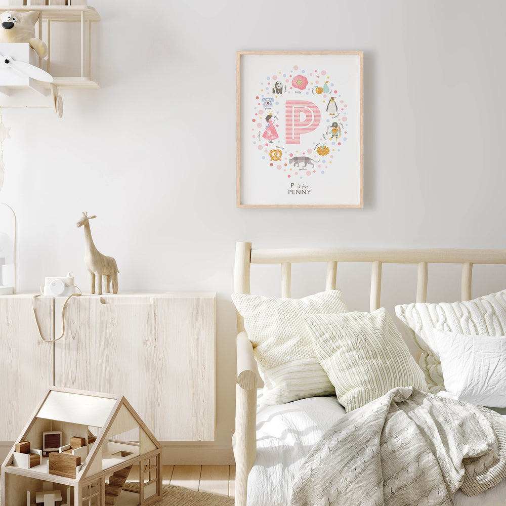 Girls Initial Letter P Print - PaperPaintPixels