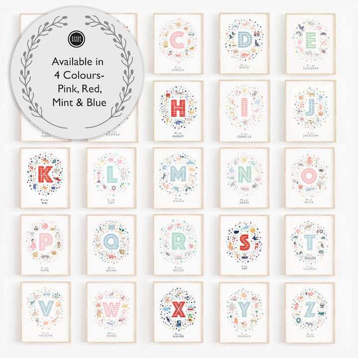 Girls Initial Letter T Print - PaperPaintPixels