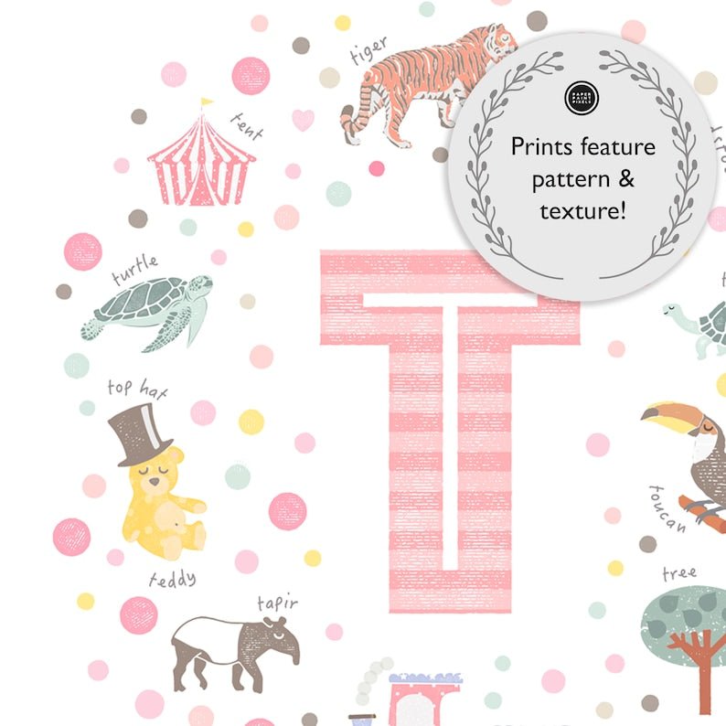 Girls Initial Letter T Print - PaperPaintPixels