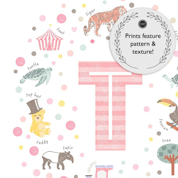 Girls Initial Letter T Print - PaperPaintPixels
