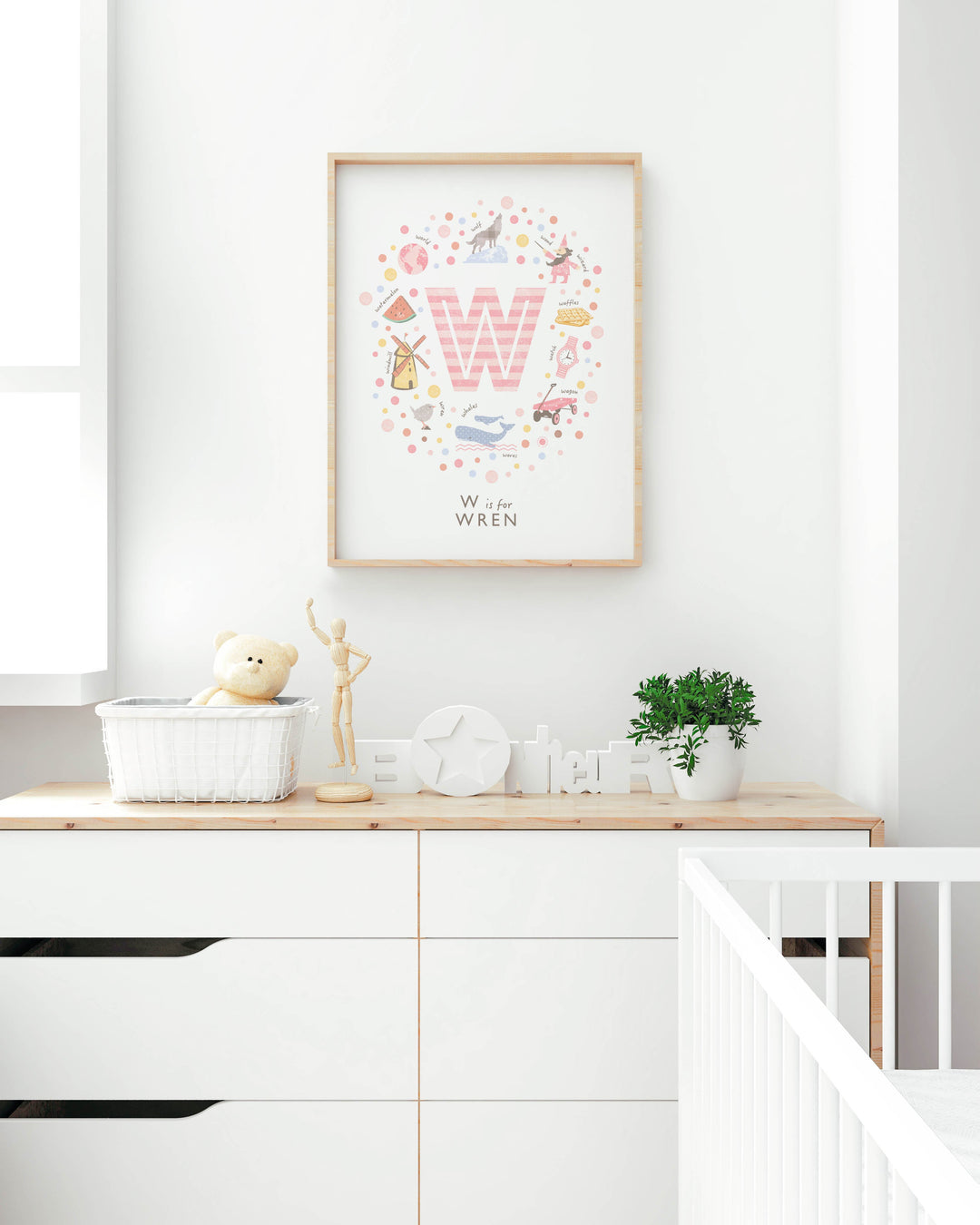Girls Initial Letter W Print - PaperPaintPixels