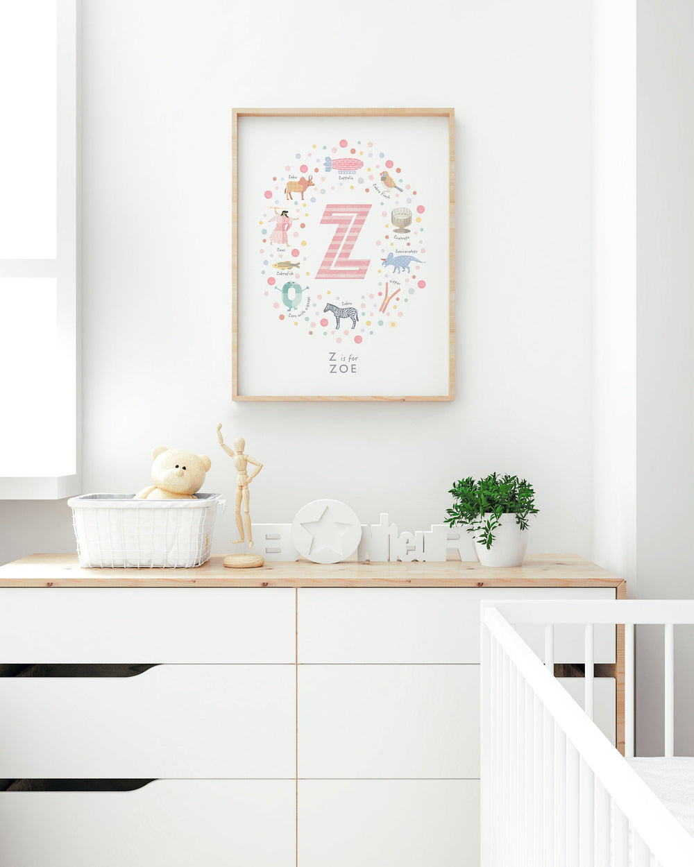 Girls Initial Letter Z Print - PaperPaintPixels