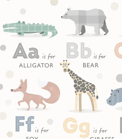 Grey Animal Alphabet Art - PaperPaintPixels