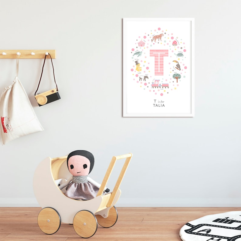 Girls Initial Letter T Print - PaperPaintPixels