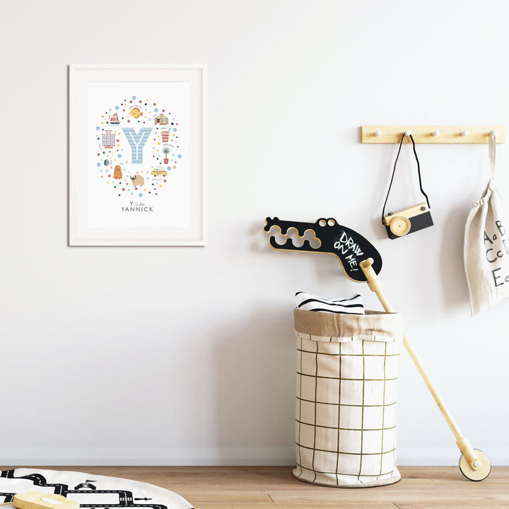 Boys Initial Letter Y Print - PaperPaintPixels