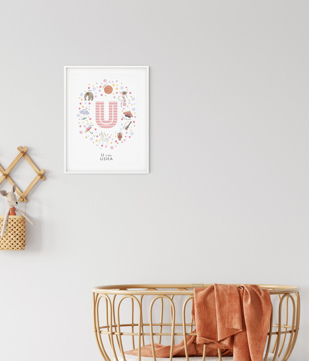 Girls Initial Letter U Print - PaperPaintPixels