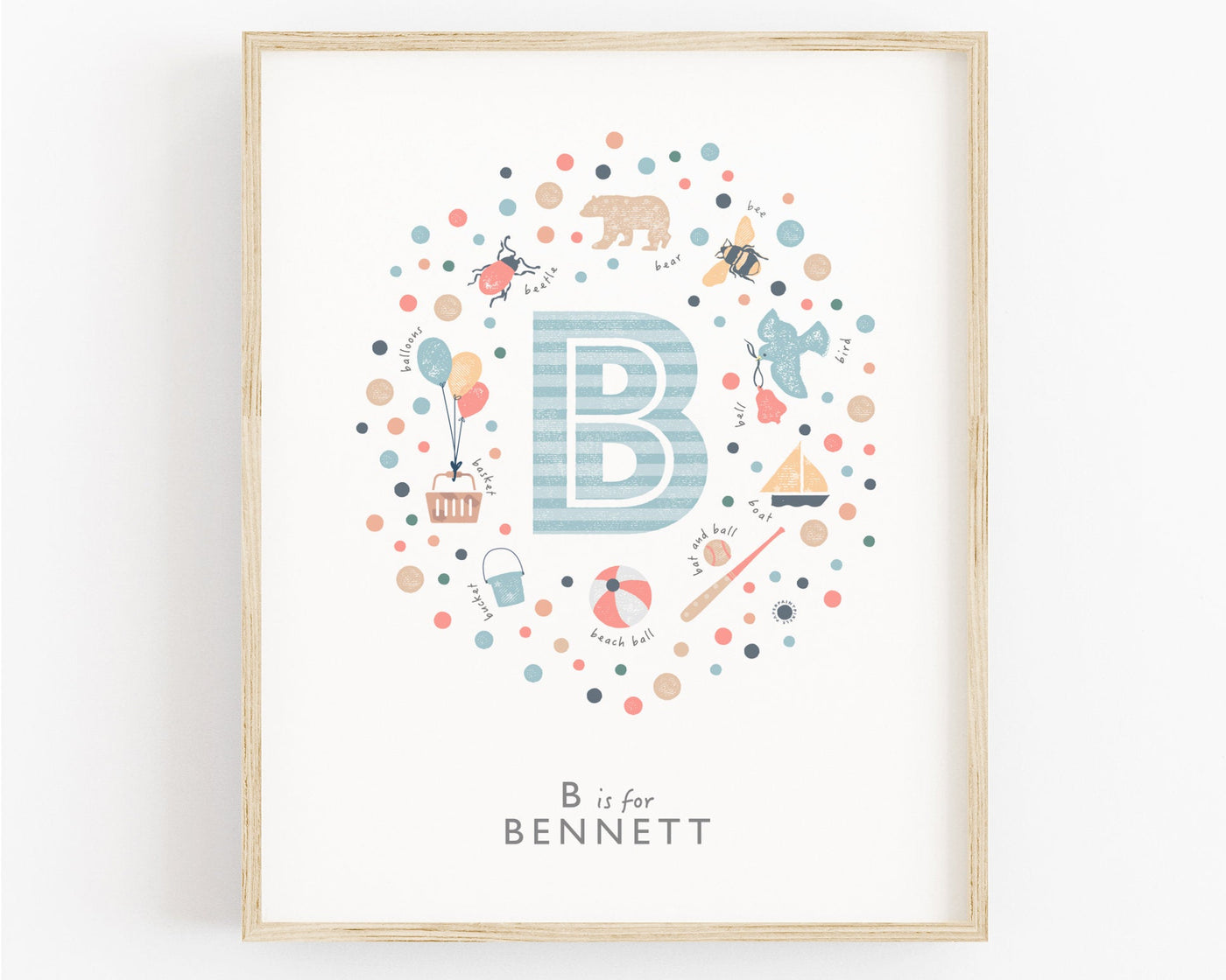 Boys Initial Letter B Print - PaperPaintPixels