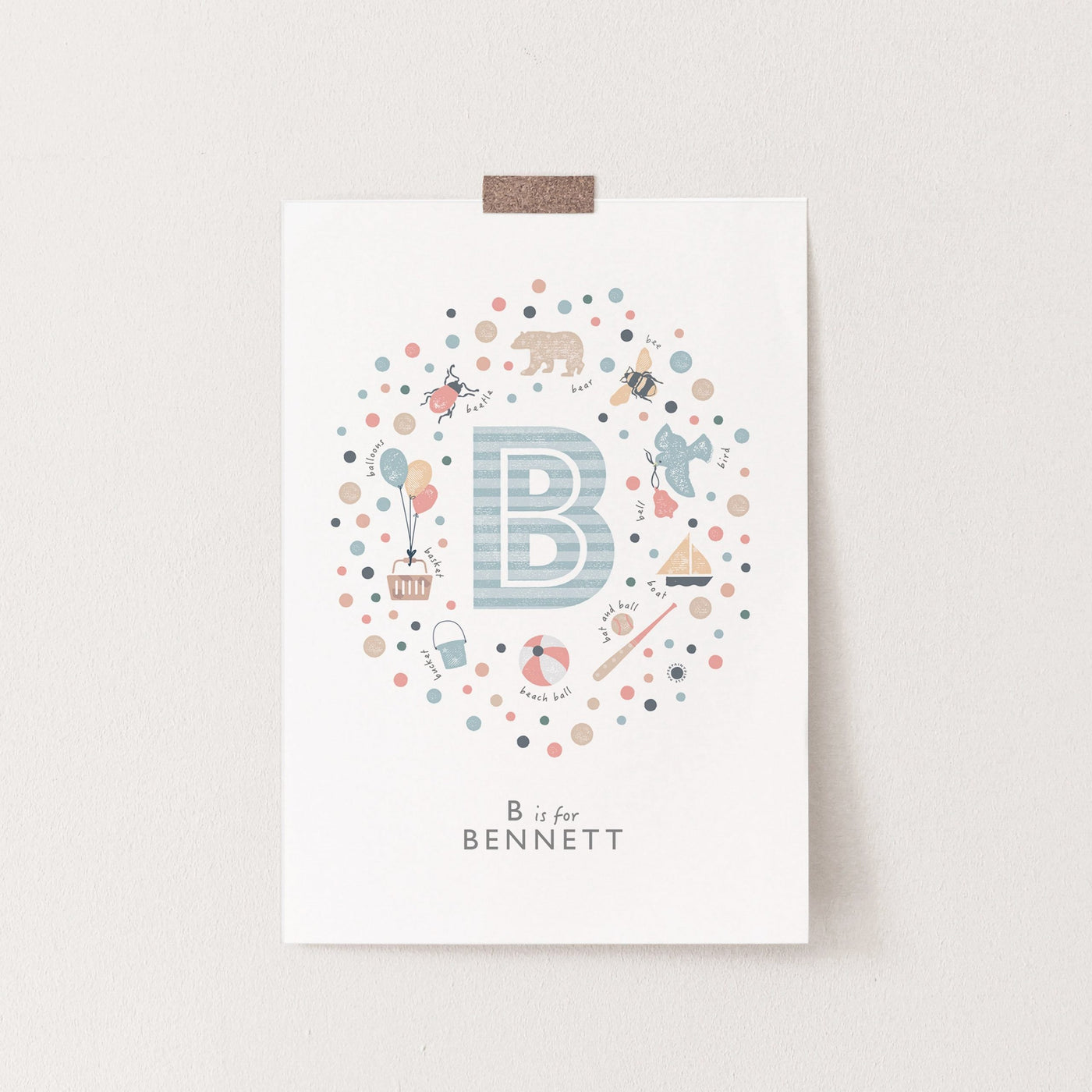 Boys Initial Letter B Print - PaperPaintPixels