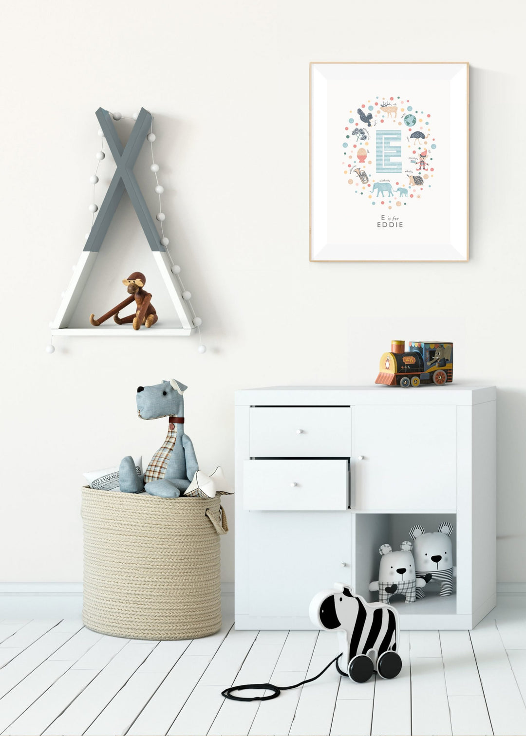 Boys Initial Letter E Print - PaperPaintPixels
