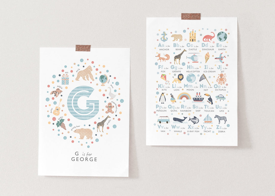 Boys Initial Letter G Print - PaperPaintPixels