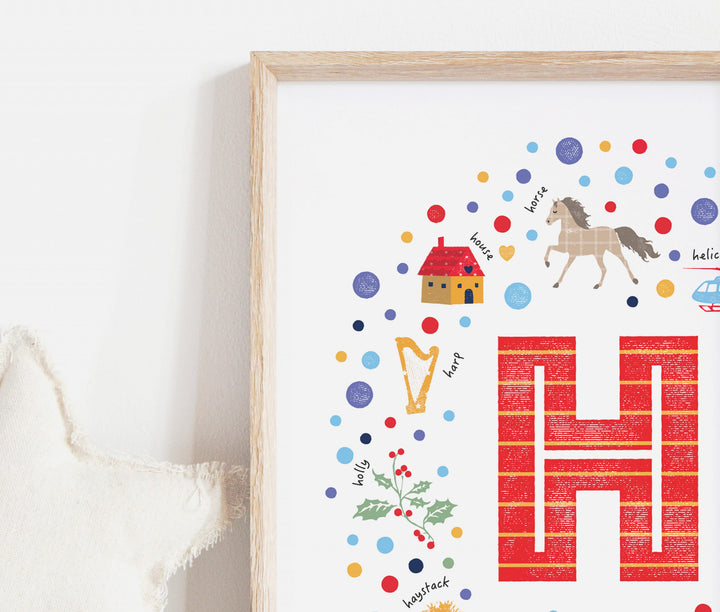 Boys Initial Letter H Print - PaperPaintPixels