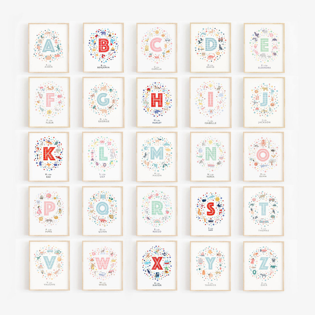 Boys Initial Letter M Print - PaperPaintPixels