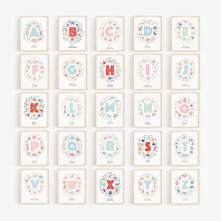 Boys Initial Letter M Print - PaperPaintPixels