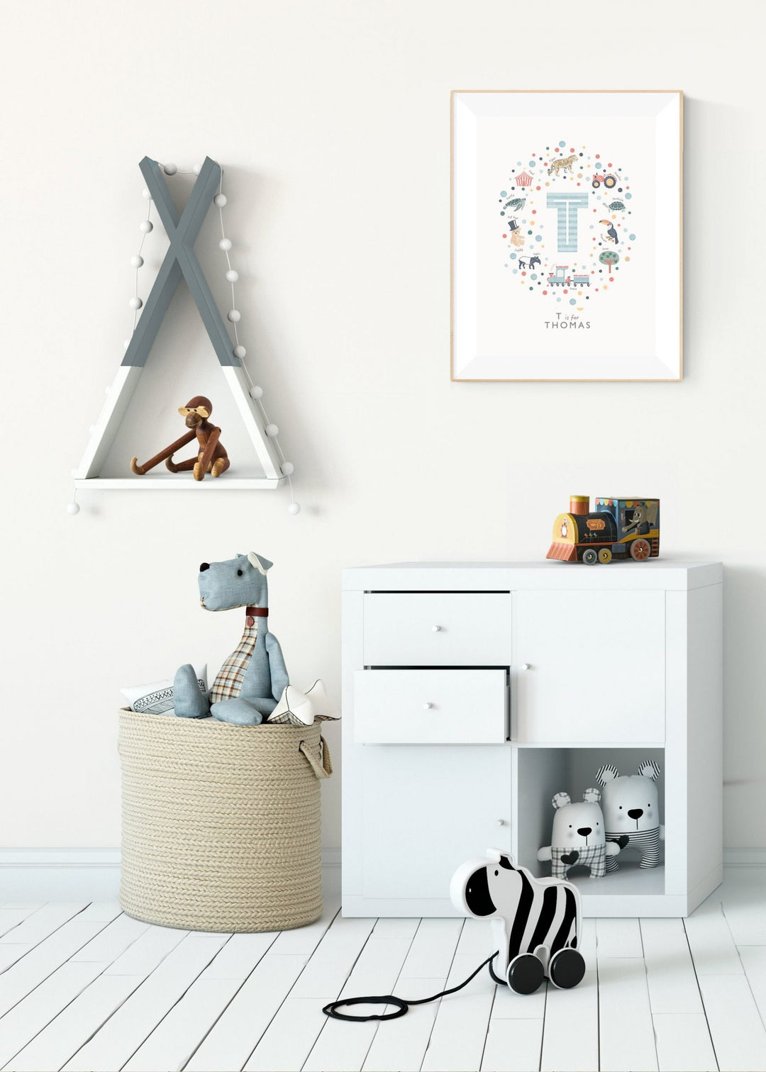 Boys Initial Letter T Print - PaperPaintPixels