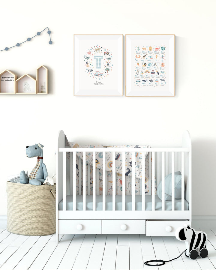 Boys Initial Letter T Print - PaperPaintPixels