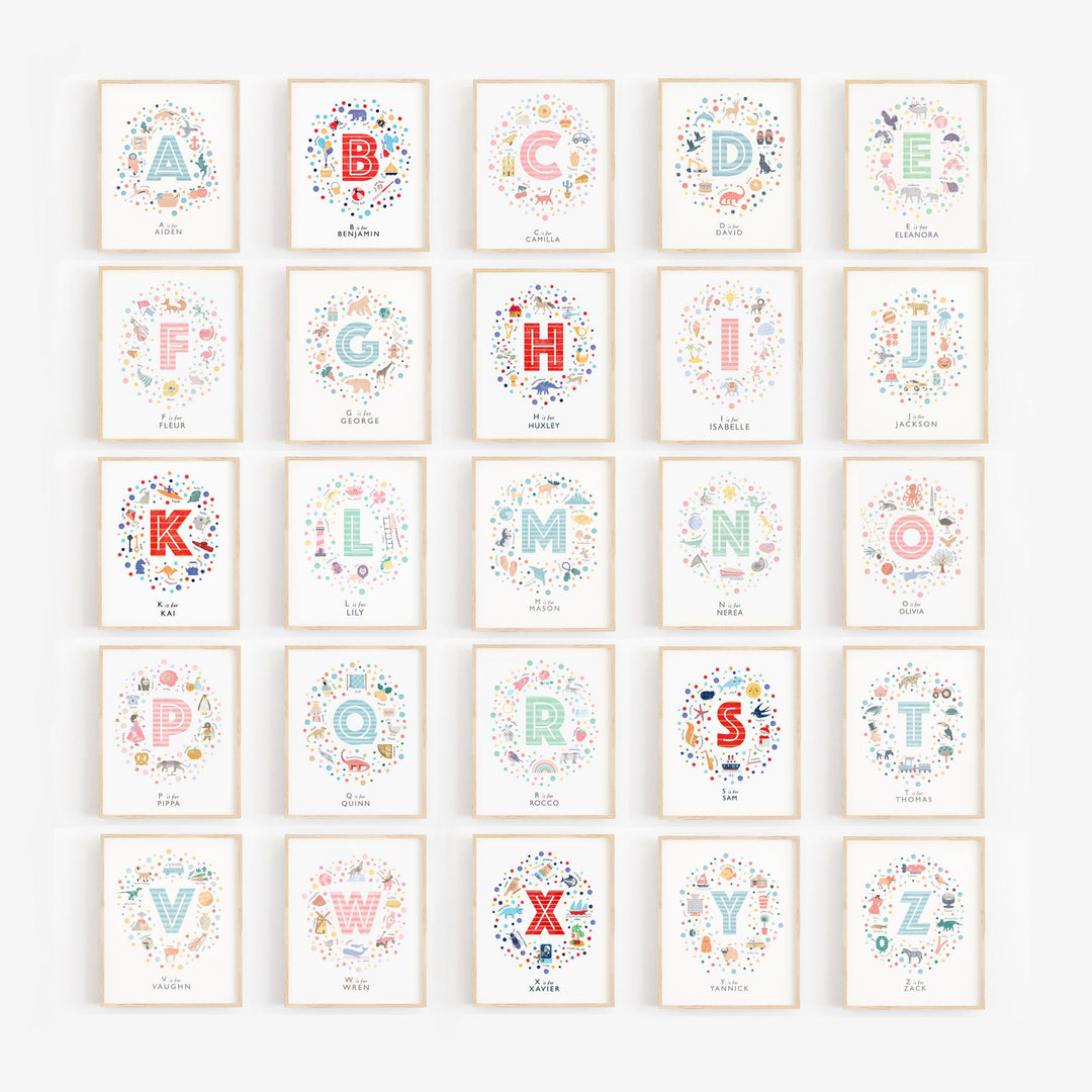 Boys Initial Letter T Print - PaperPaintPixels