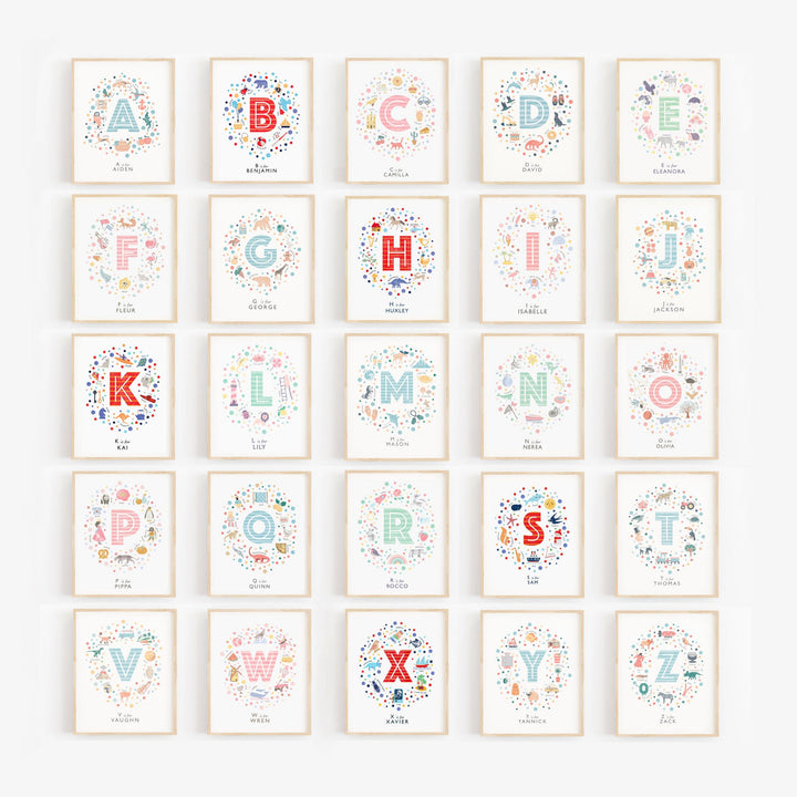 Boys Initial Letter T Print - PaperPaintPixels