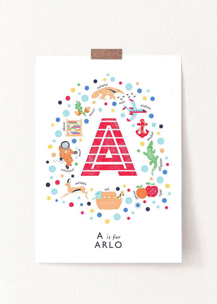 Boys Initial Print - Letter A - PaperPaintPixels